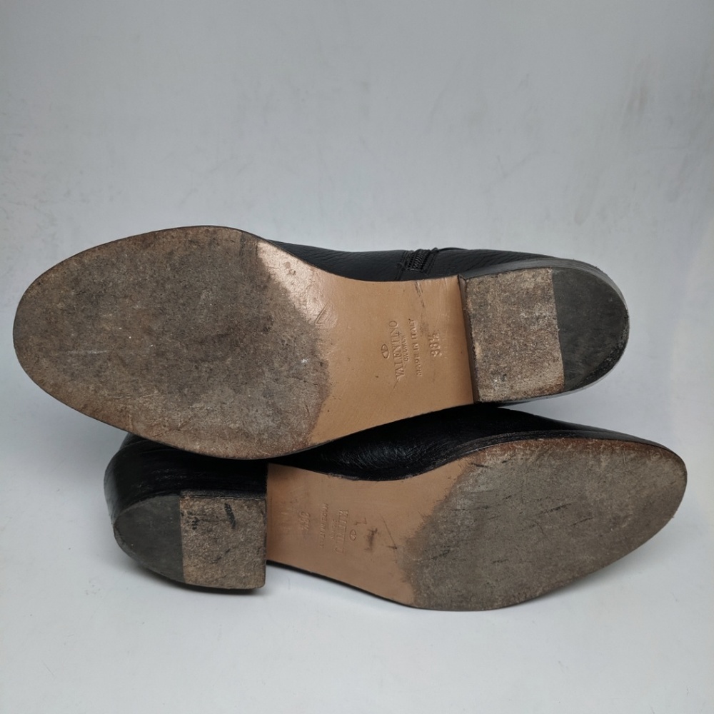 SOLD Valentino Rockstud Black Leather Ankle Boots - Picture 6 of 6